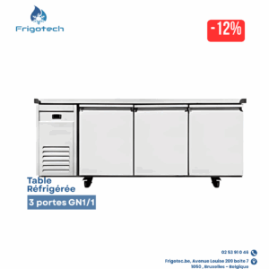 Table Réfrigérée 3 portes GN1/1