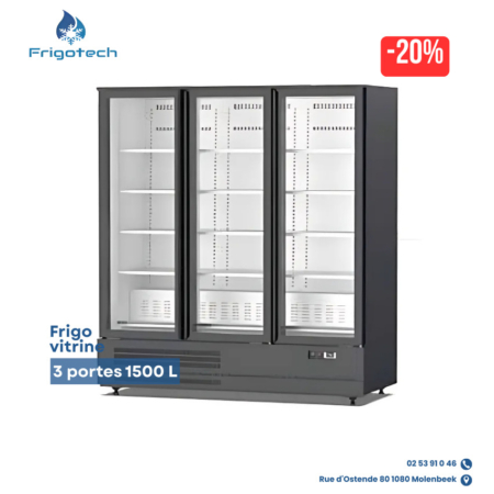 Frigo vitrine 3 portes 1500 L