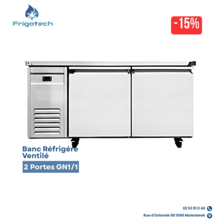 Table Réfrigéré Ventilé 2 Portes