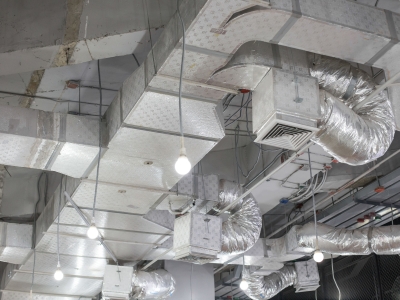 Pipes of air conditioning Pipes of air conditioning and ceiling electric system